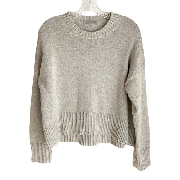 Everlane Sweaters - Everlane 100% Cotton Gray Crew Neck Sweater Size XS